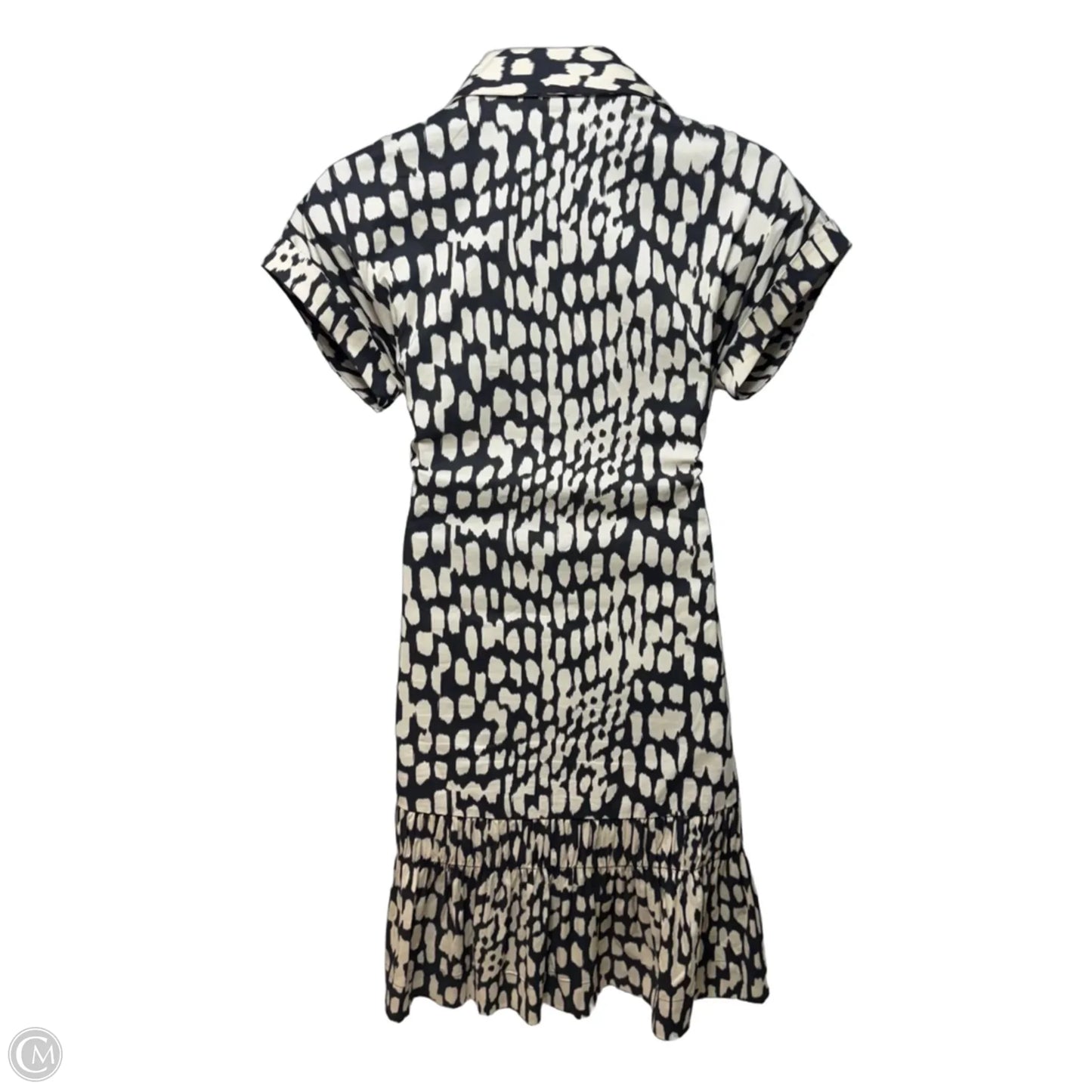Dress Casual Midi By Black Label By Chicos In Black & Cream, Size: M