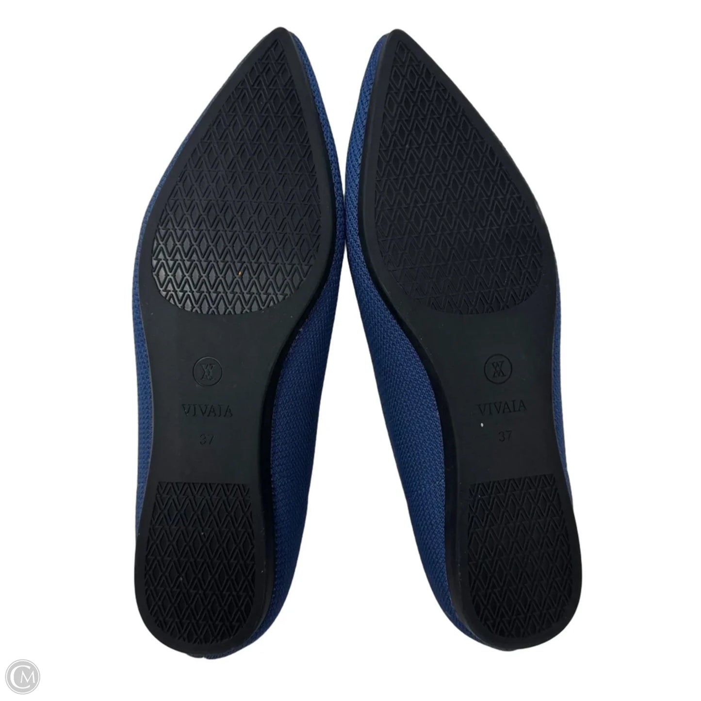 Knit Pointed Toe Shoes Flats By Vivaia In Blue, Size: 6.5
