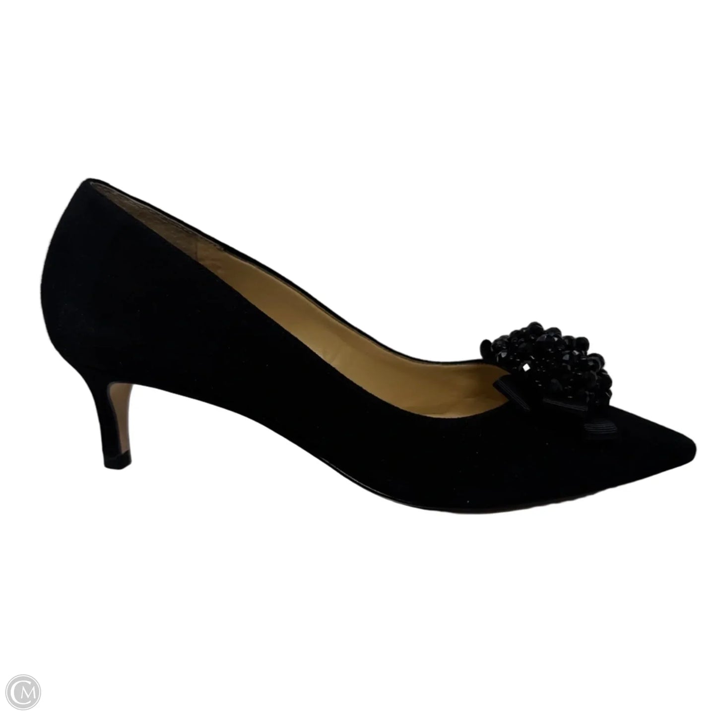 Suede Removable Embellishment Kitten Heels By Talbots In Black, Size: 7.5