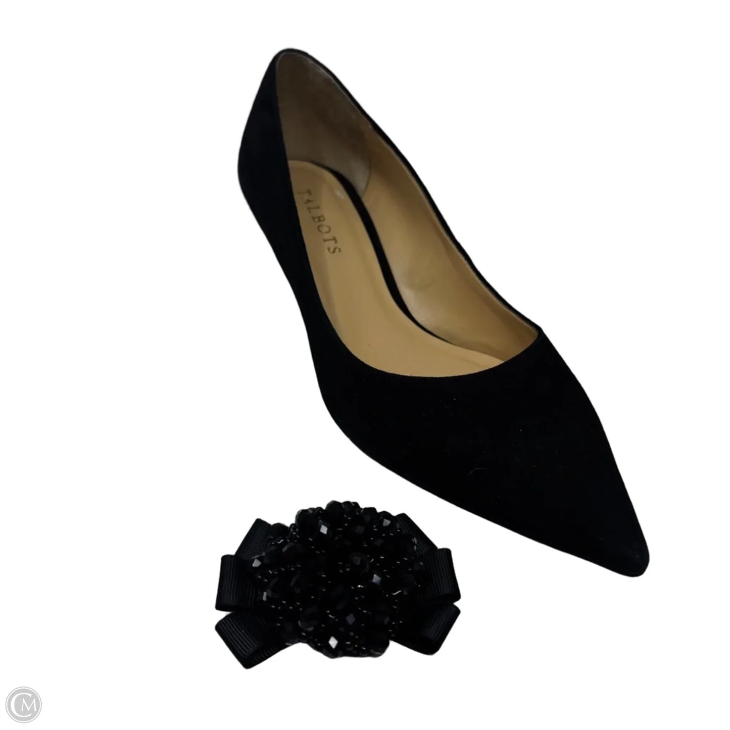 Suede Removable Embellishment Kitten Heels By Talbots In Black, Size: 7.5