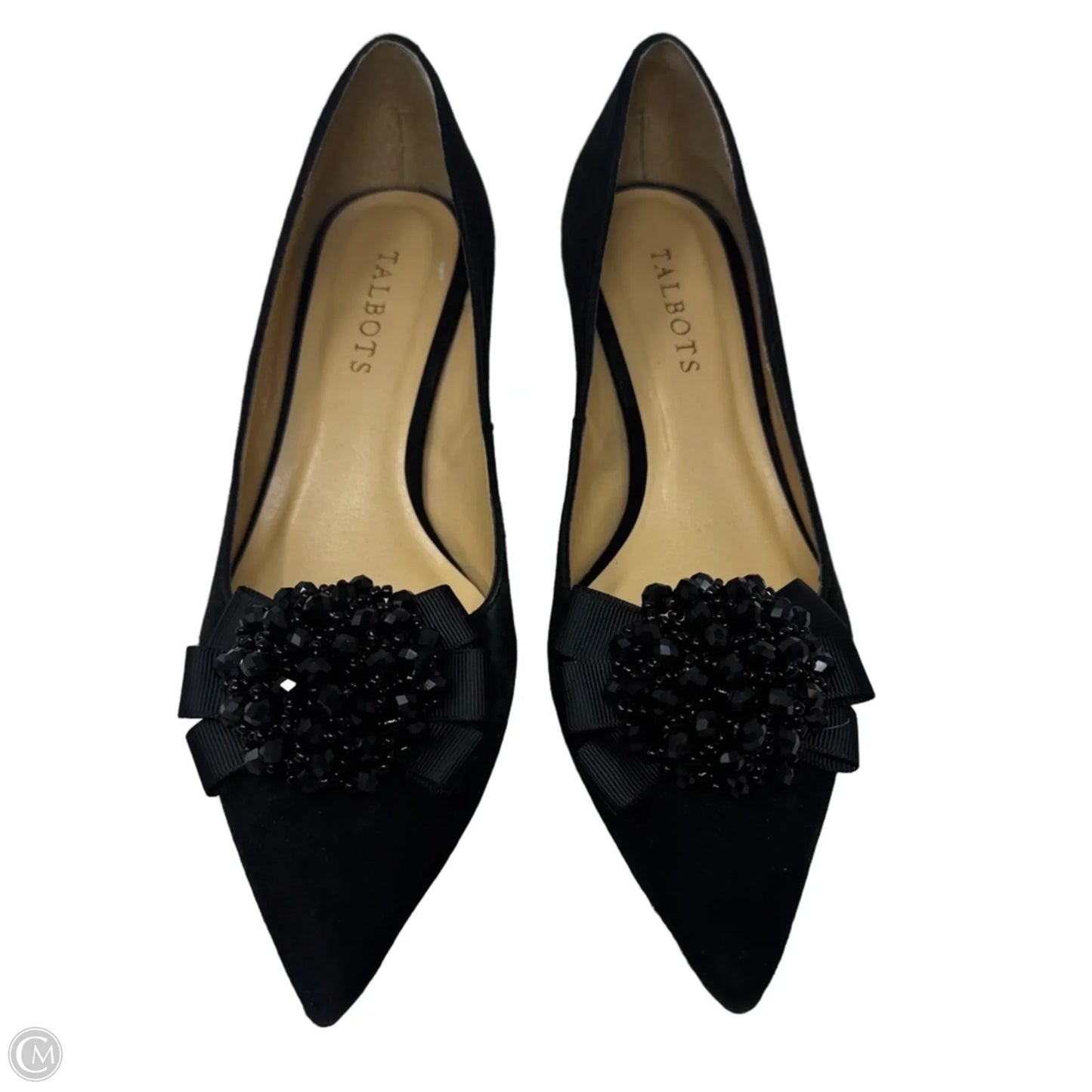 Suede Removable Embellishment Kitten Heels By Talbots In Black, Size: 7.5