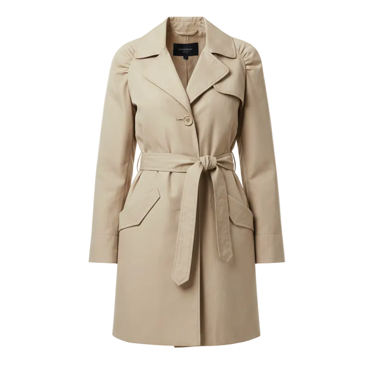 Coat Trench Coat By Colebrook In Cream, Size: S