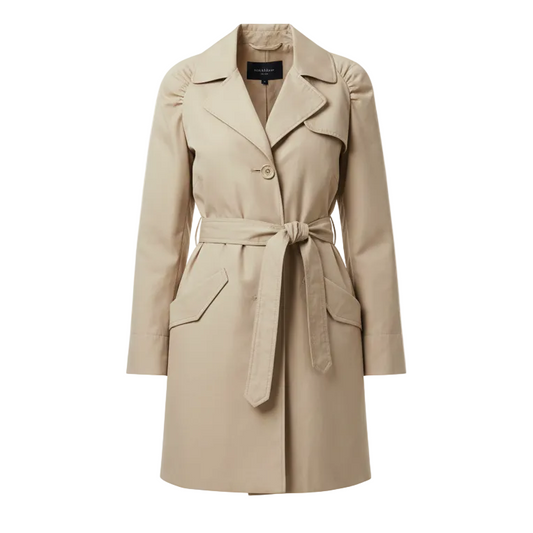 Coat Trench Coat By Colebrook In Cream, Size: S
