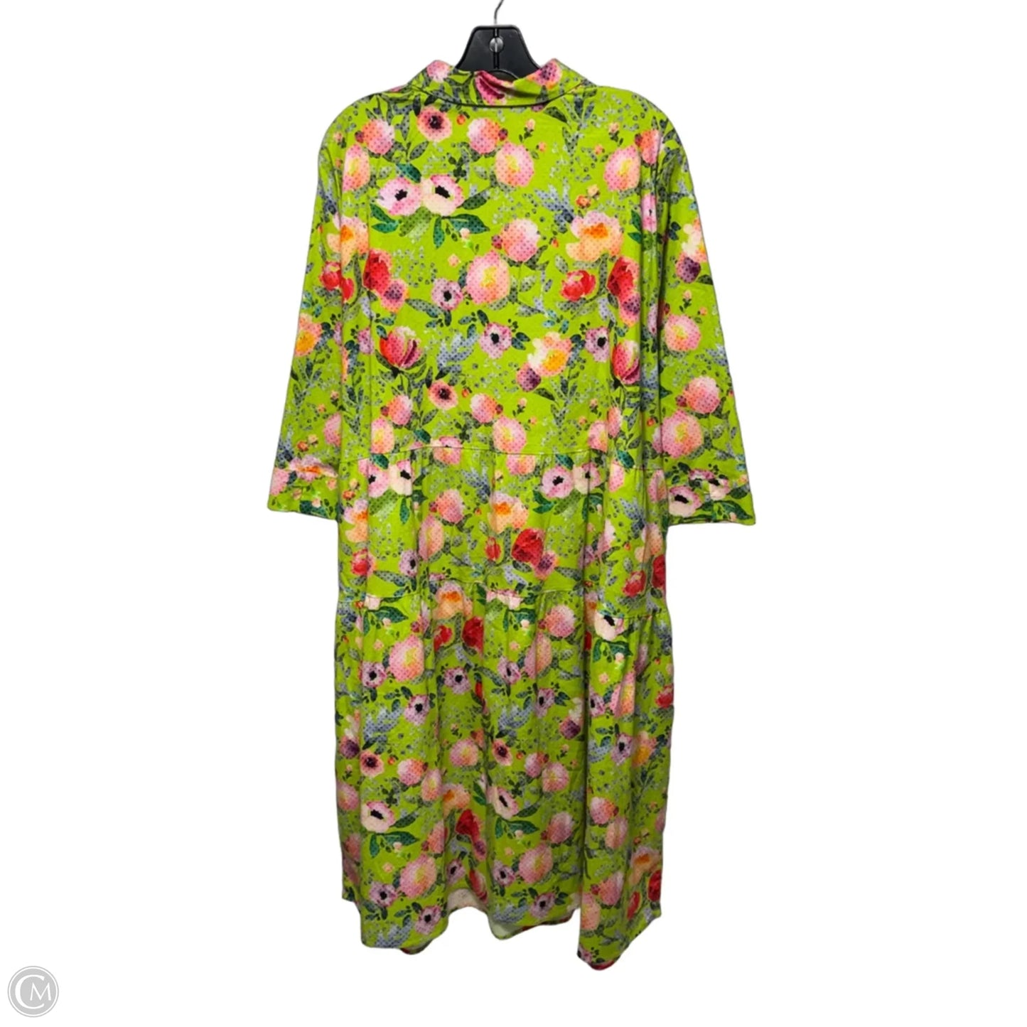 Floral Midi Shirt Dress By Von Landen by Ulla Popkin In Floral Print, Size: 24/26