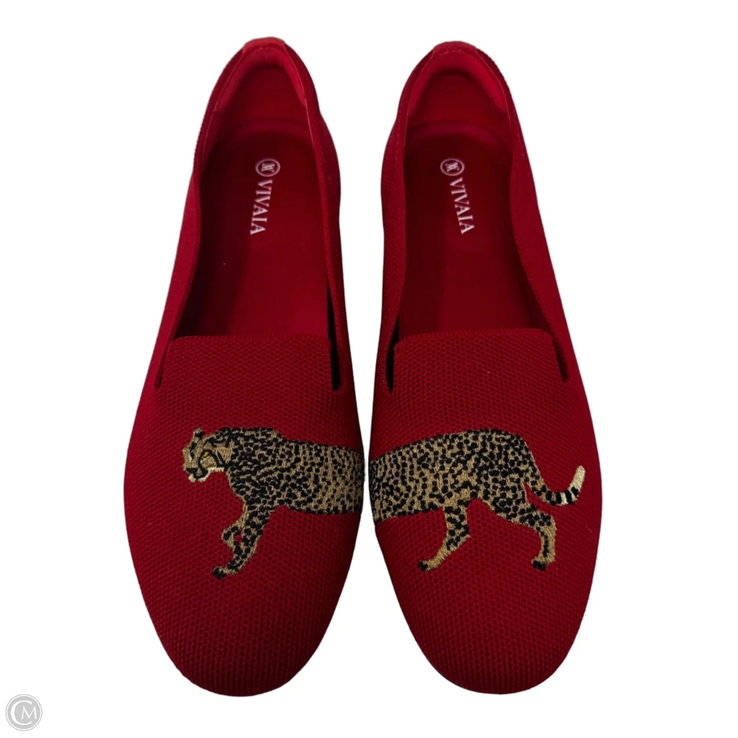 Cheetah Knit Shoes Flats By Vivaia In Red, Size: 8 (39)