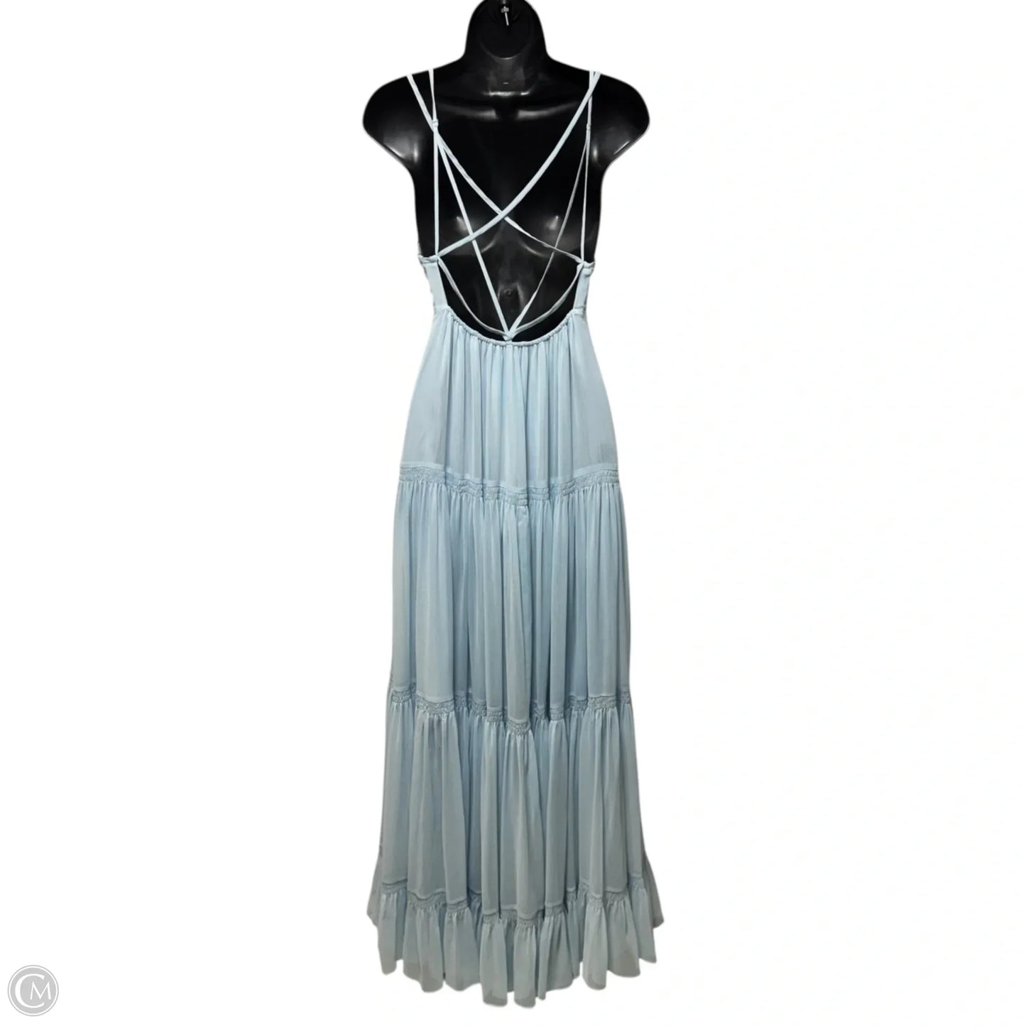 Tabitha Tiered Crepe Maxi Dress By Tularosa In Baby Blue, Size: S