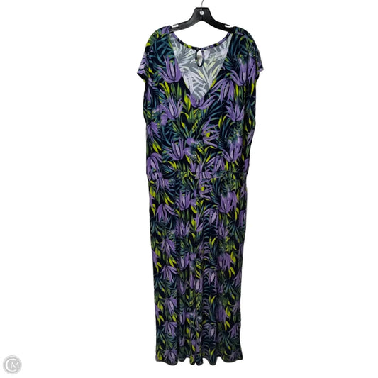Jumpsuit By Attitude In Tropical Print, Size: 2x