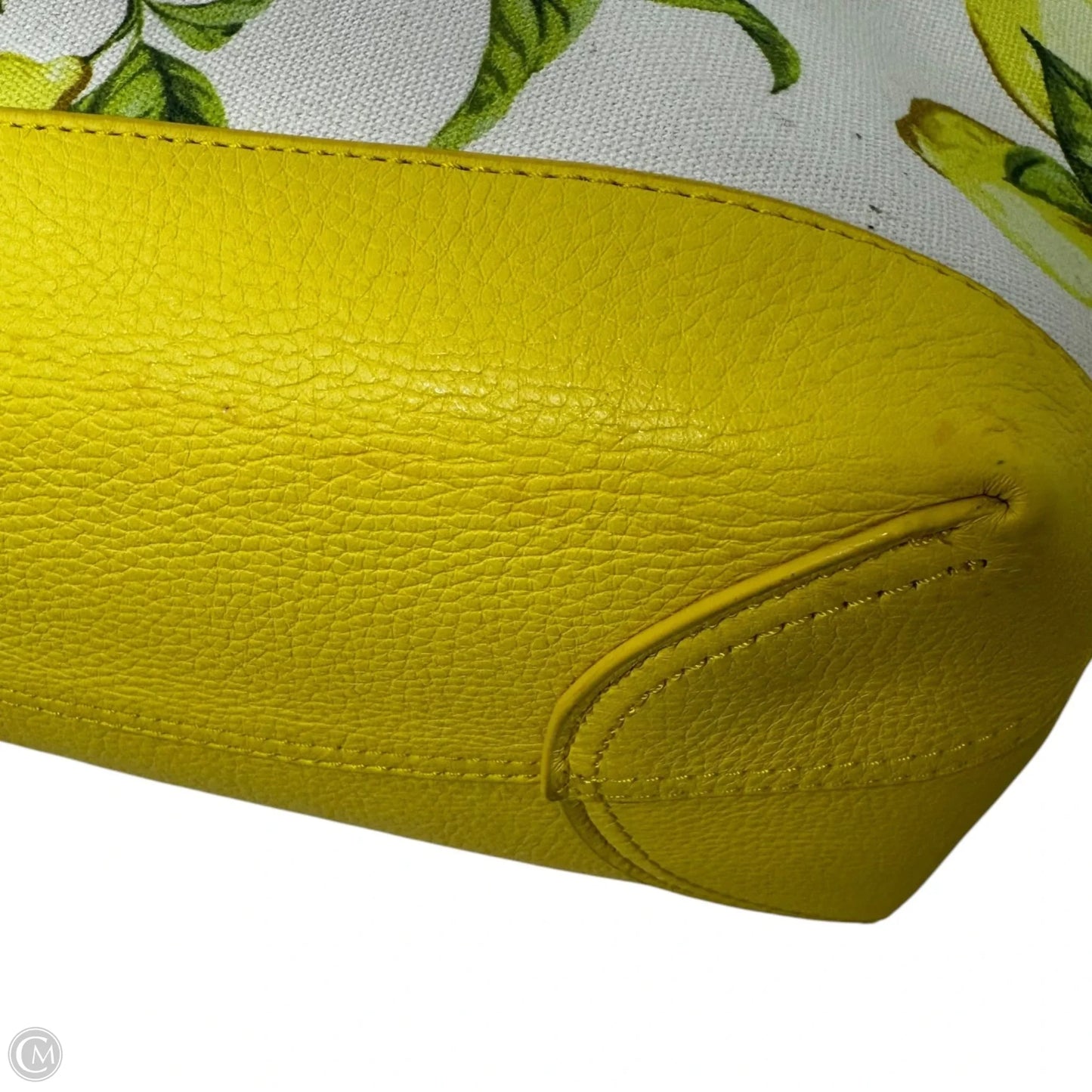 Lemon Leather & Canvas Tote By Talbots, Size: Medium