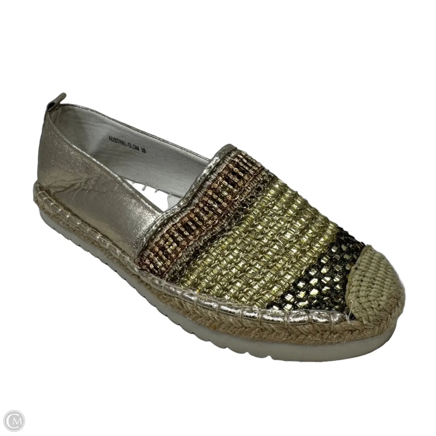 Metallic Espadrille Shoes Flats By Patrizia By Spring Step In Gold, Size: 8.5 (39)
