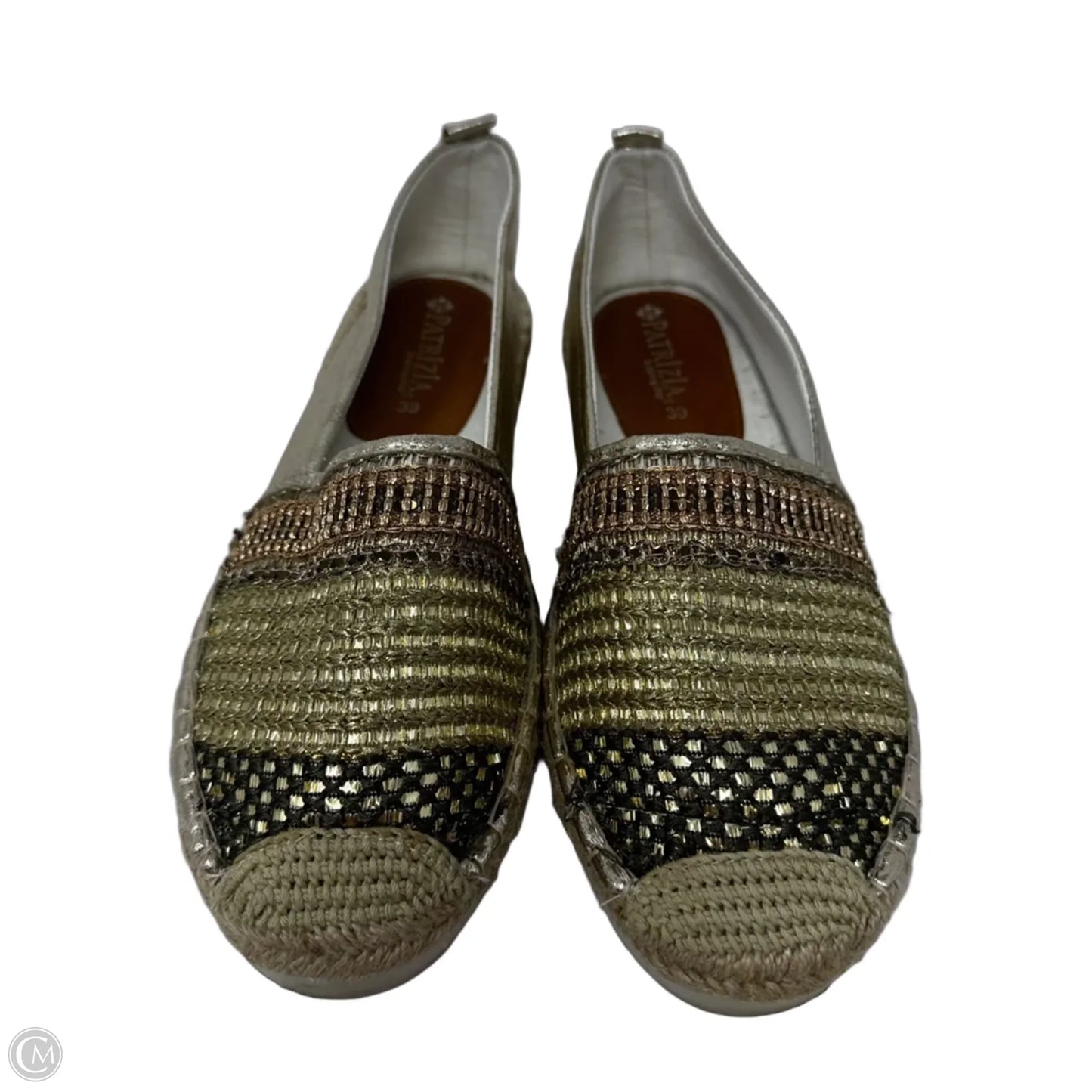 Metallic Espadrille Shoes Flats By Patrizia By Spring Step In Gold, Size: 8.5 (39)