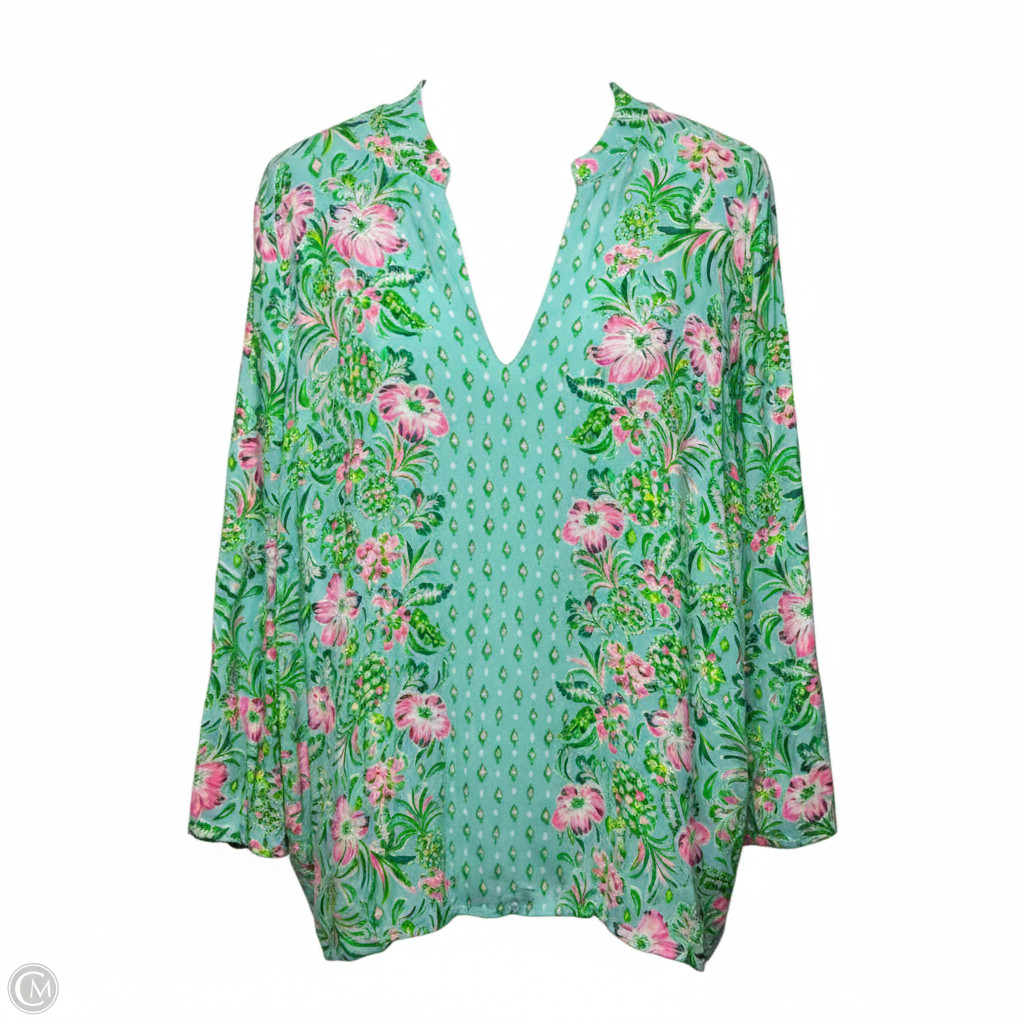 Luna Bay Tunic Designer By Lilly Pulitzer In Floral Print, Size: L