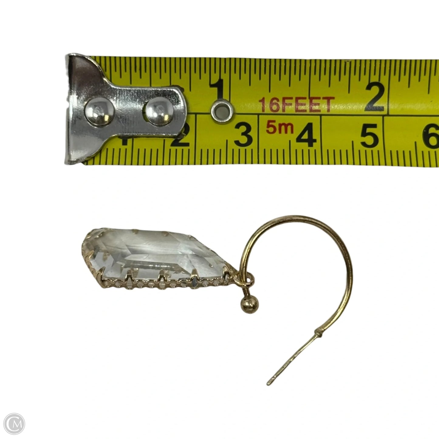 Faceted Glass Dangle Hoop Earrings