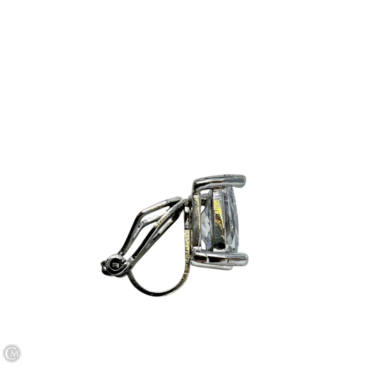 Square Clear Crystal Clip Earrings
