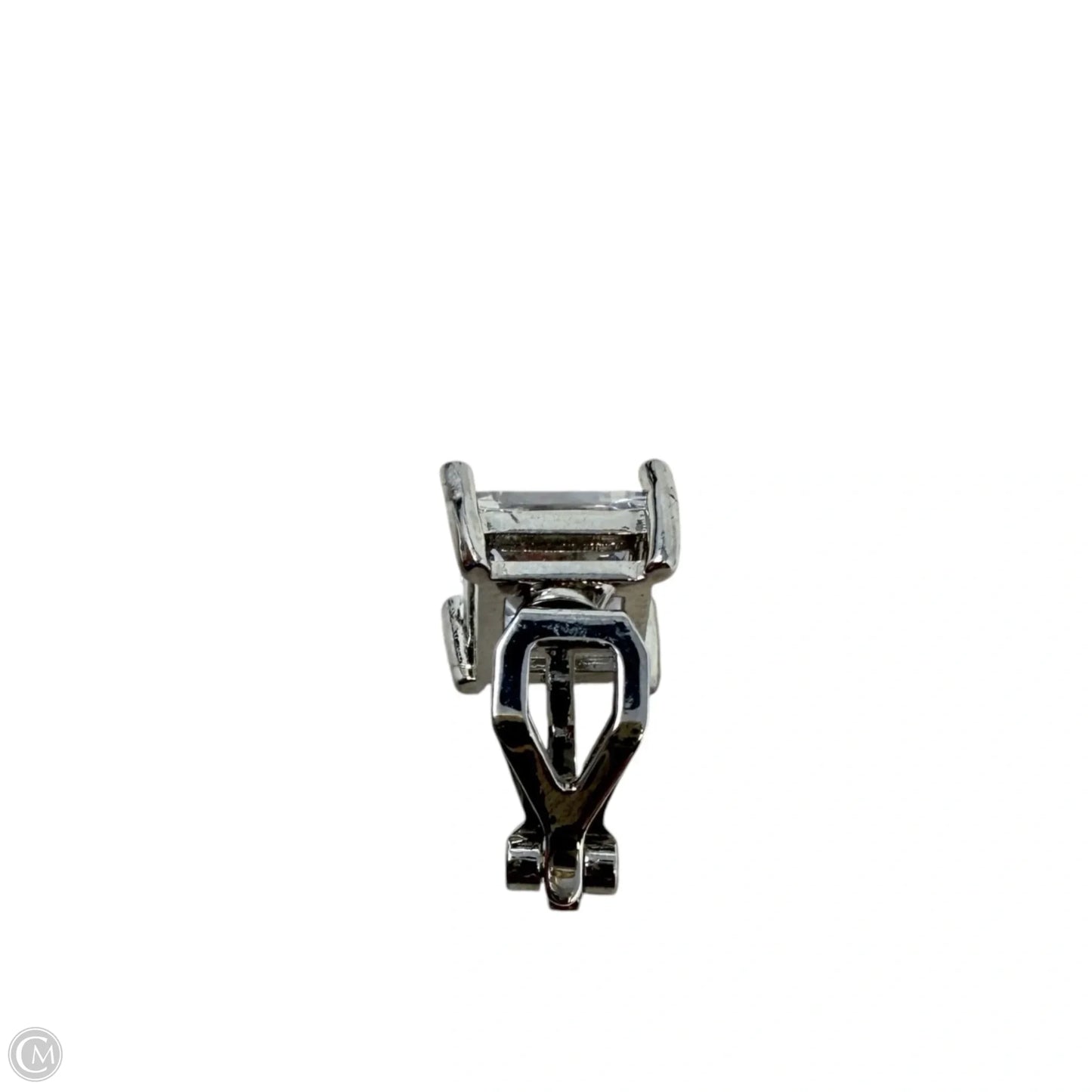 Square Clear Crystal Clip Earrings