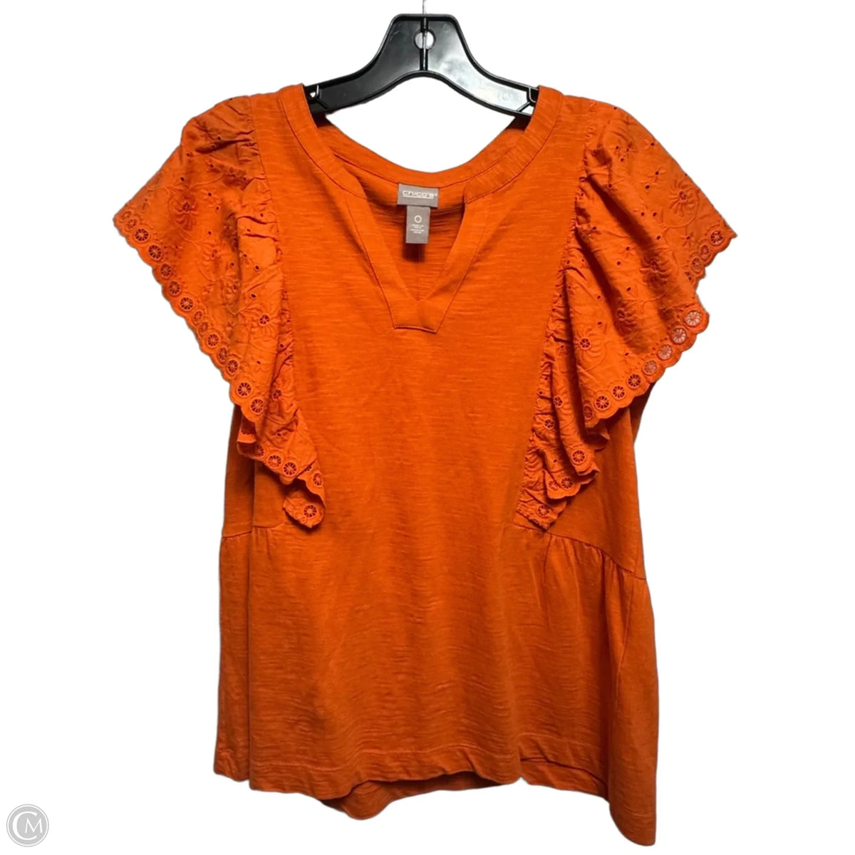 Top Sleeveless By Chicos In Orange, Size: S