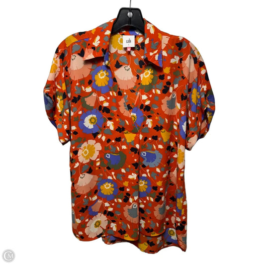 Top Short Sleeve By Cabi In Floral Print, Size: S