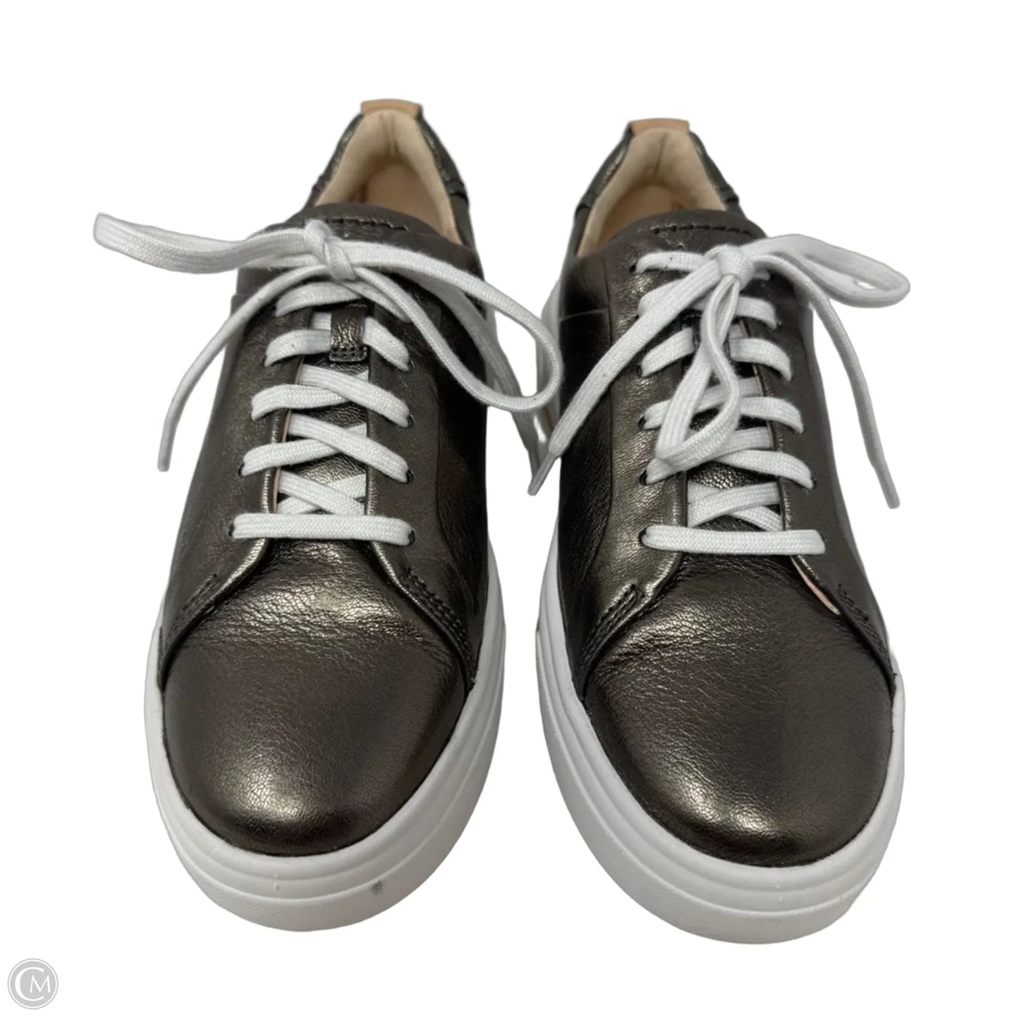 Metallic Shoes Sneakers By Clarks In Bronze, Size: 7