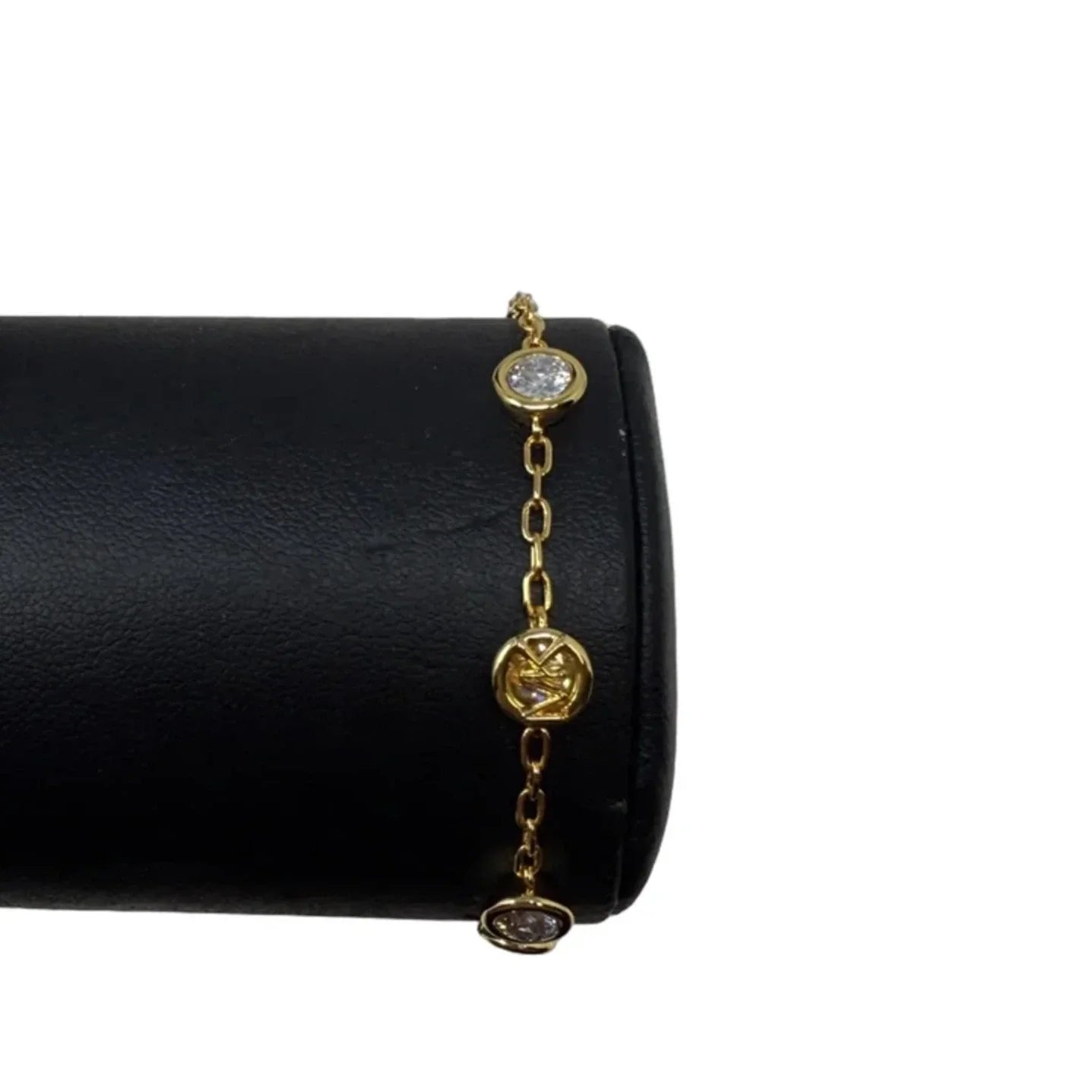 Gold-Tone Logo & Crystal Station Chain Bracelet By Michael By Michael Kors