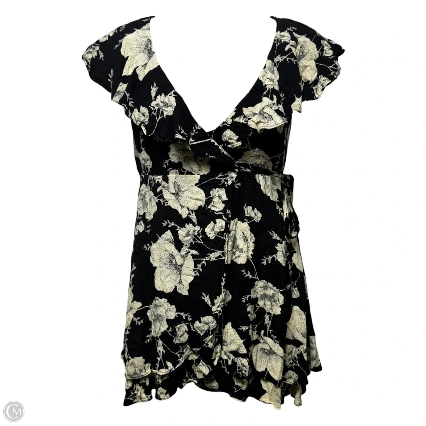 Wrap Dress Casual Short By Free People In Floral Print, Size: M