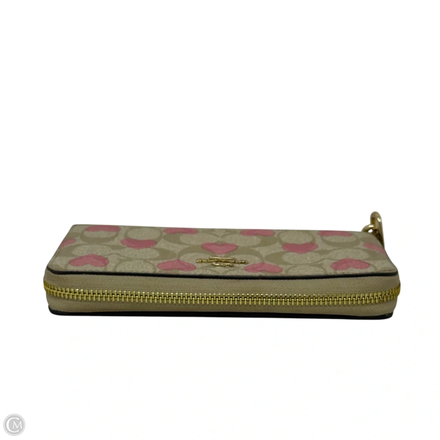 Heart Signature Long Zip Around Wallet Designer By Coach, Size: Medium