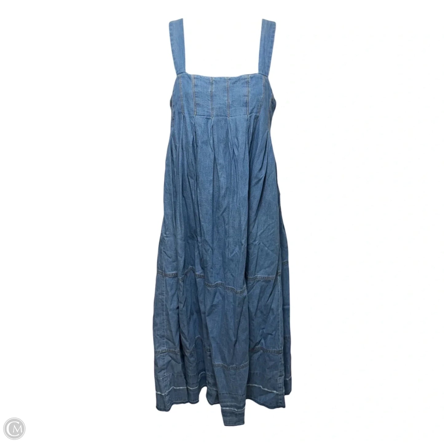 Pretty In Pleats Midi Dress By Free People In Blue Denim, Size: y