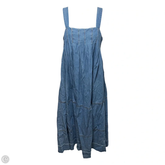 Pretty In Pleats Midi Dress By Free People In Blue Denim, Size: y