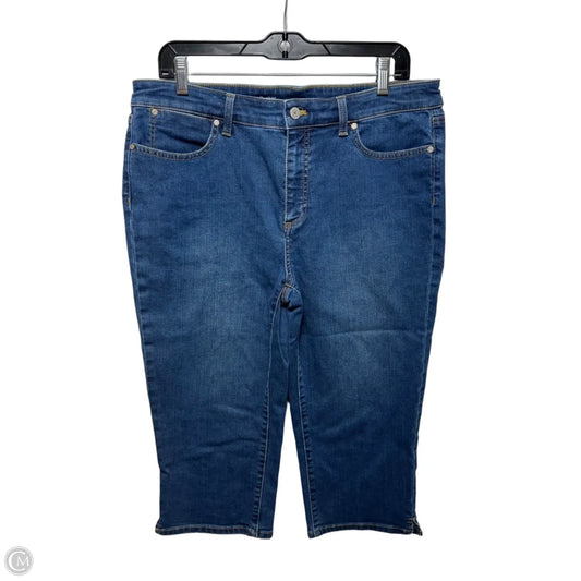 Jeans Flawless Pedal Pusher Cropped By Talbots In Blue Denim, Size: 12