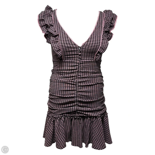 Dress Casual Short By Betsey Johnson In Black & Pink Plaid, Size: 6