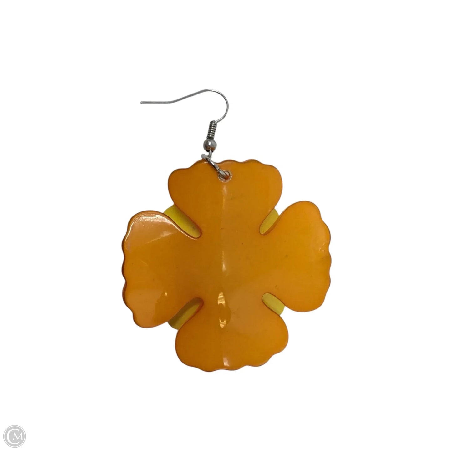 Orange Flower Drop Earrings