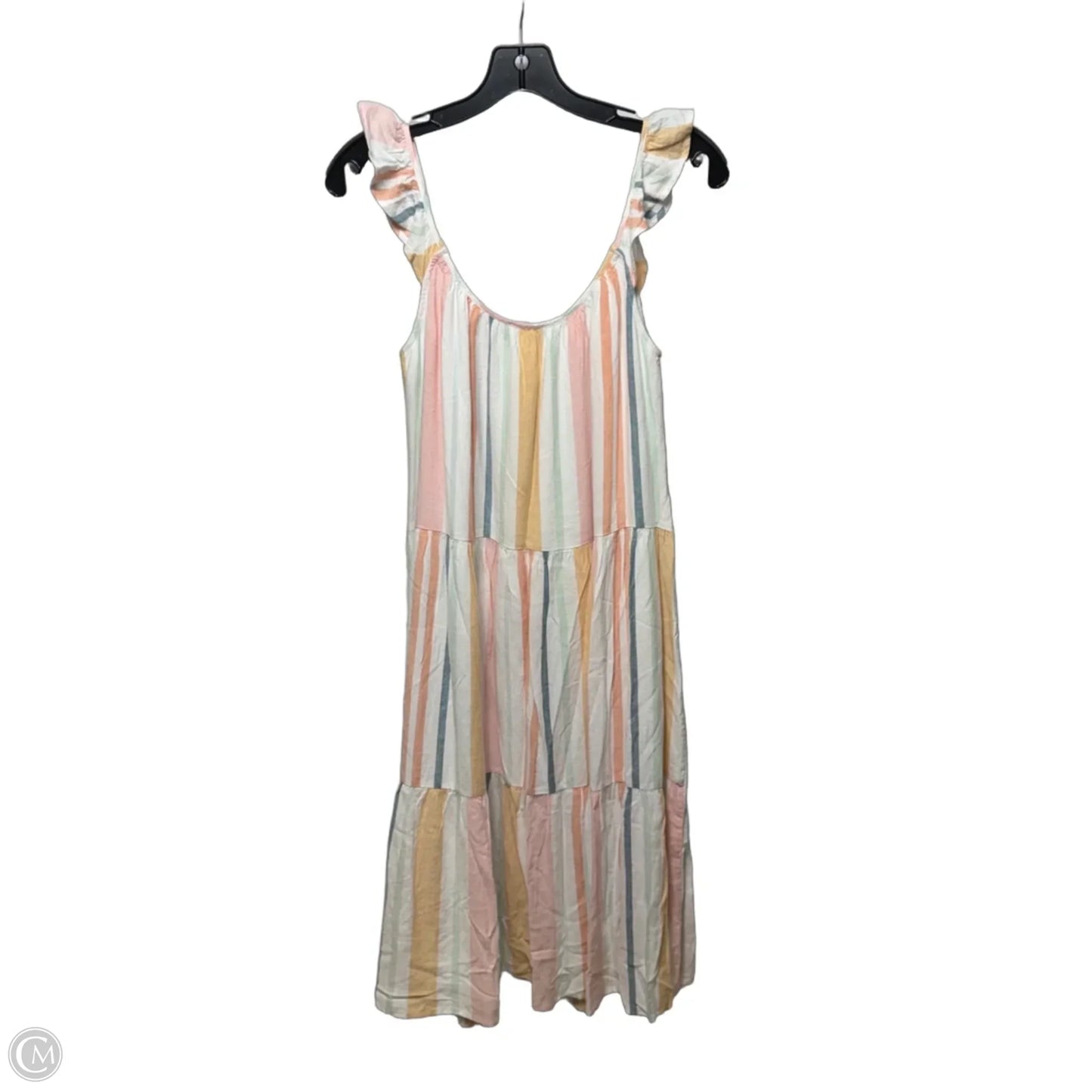 Capri Ruffle Sleeve Midi Dress By Rails In Striped Pattern, Size: S
