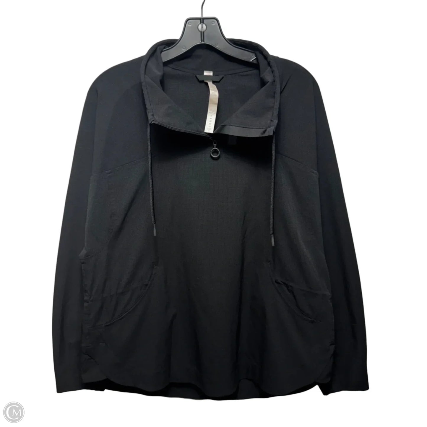 Athletic Top Long Sleeve Collar By Lululemon In Black, Size: 8