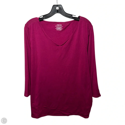 Top Long Sleeve By Chicos In Pink, Size: Xl