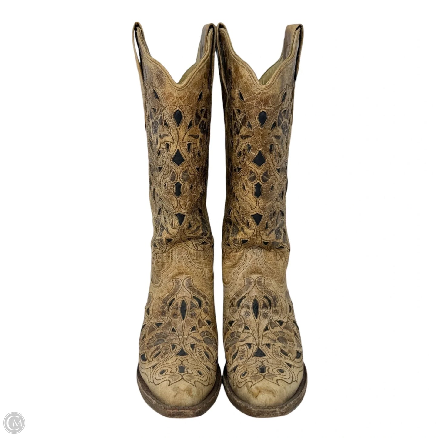 A1970 Inlay Western Boots By Corral In Tan, Size: 7.5