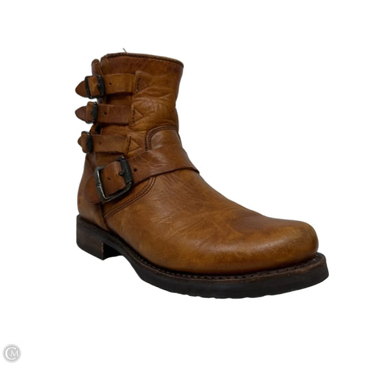 Veronica Belted Short Boots Designer By Frye In Brown, Size: 5.5