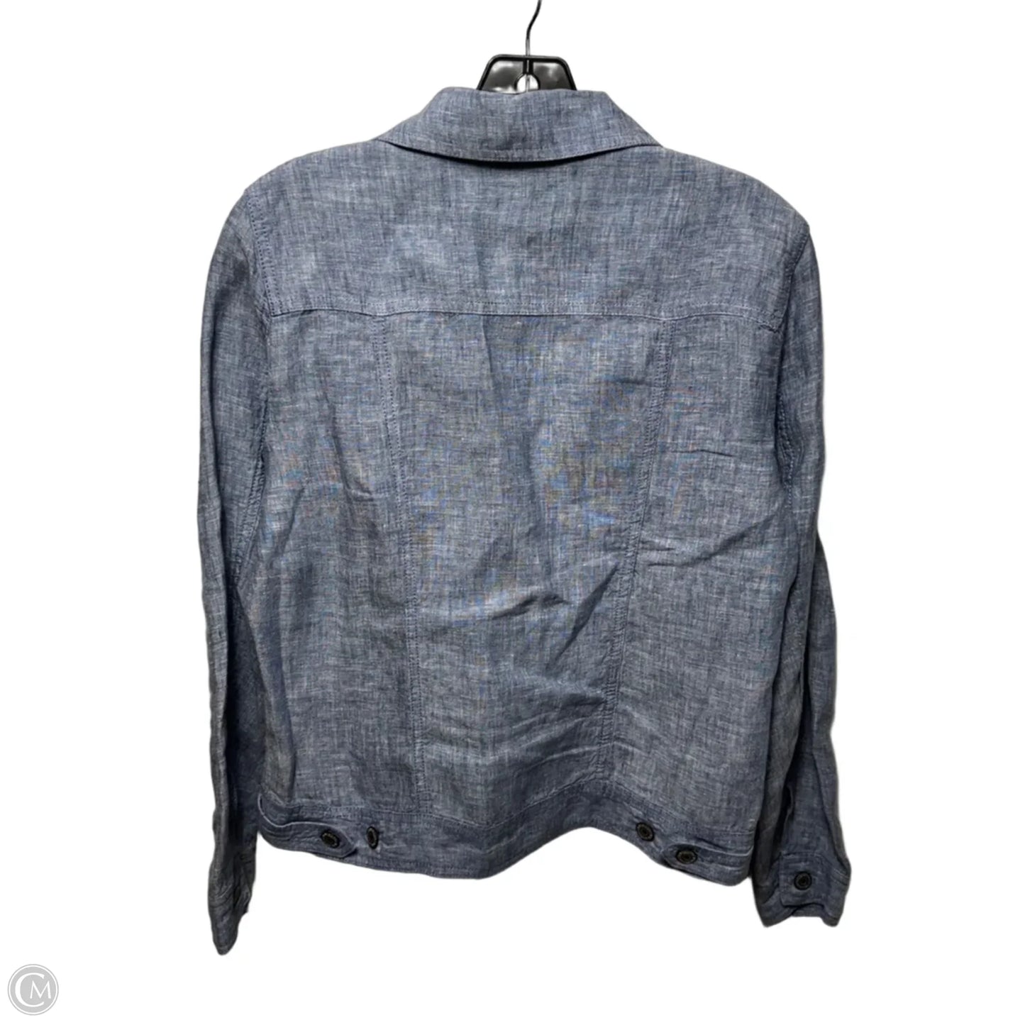 Linen Jacket Utility By Jones And Co In Blue, Size: S