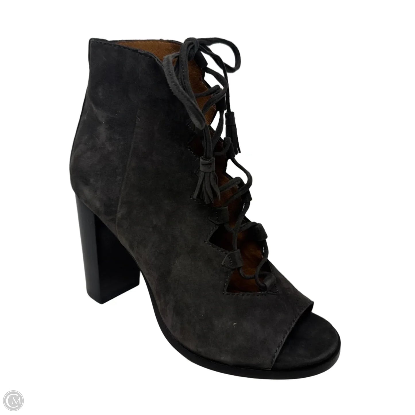 Gabby Lace Up Boots Shoes Designer By Frye In Grey, Size: 6
