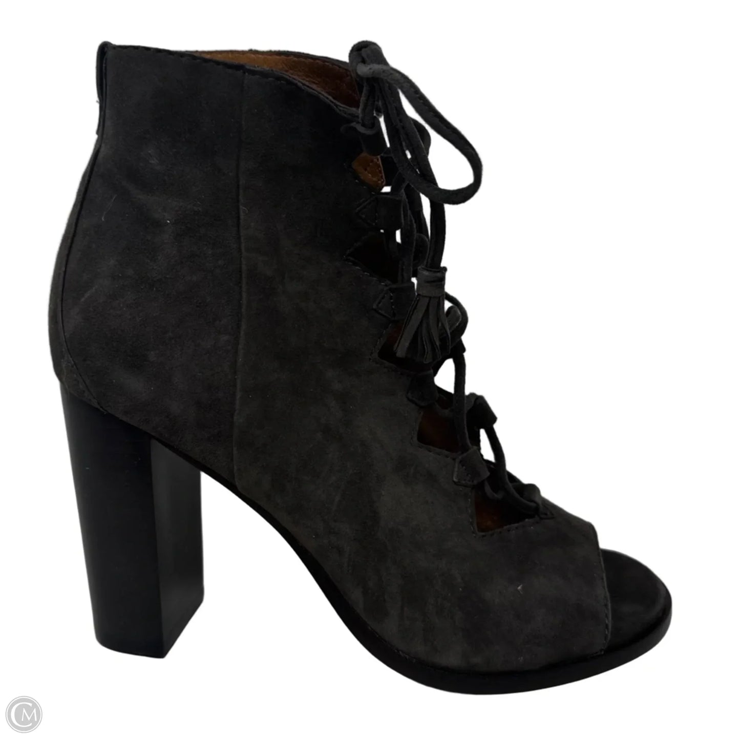 Gabby Lace Up Boots Shoes Designer By Frye In Grey, Size: 6