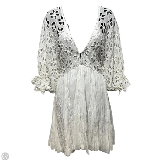 Eyelet Dress Casual Short By Free People In White, Size: S (estimated)