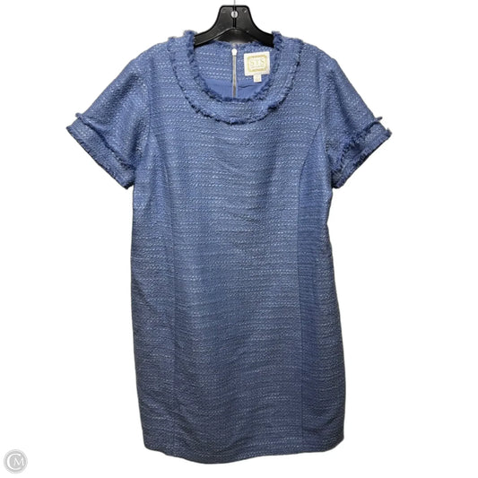 Tweed Dress Casual Short By Sail To Sable In Blue & Brown, Size: 14