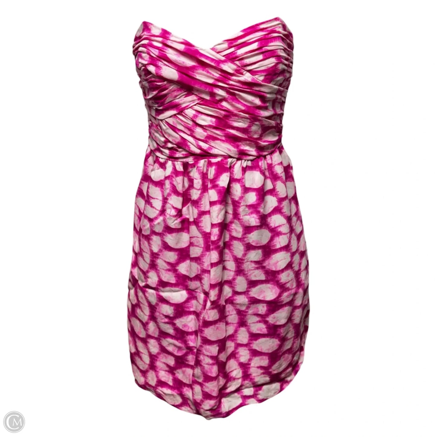 Silk Strapless Mini Dress By Shoshanna In Pink & White, Size: 4