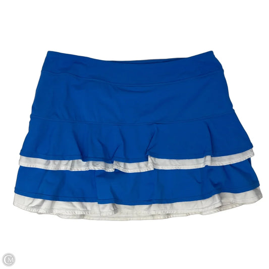 Zela Skort UPF50+ Designer By Luxletic By Lilly Pulitzer In Blue & White, Size: L