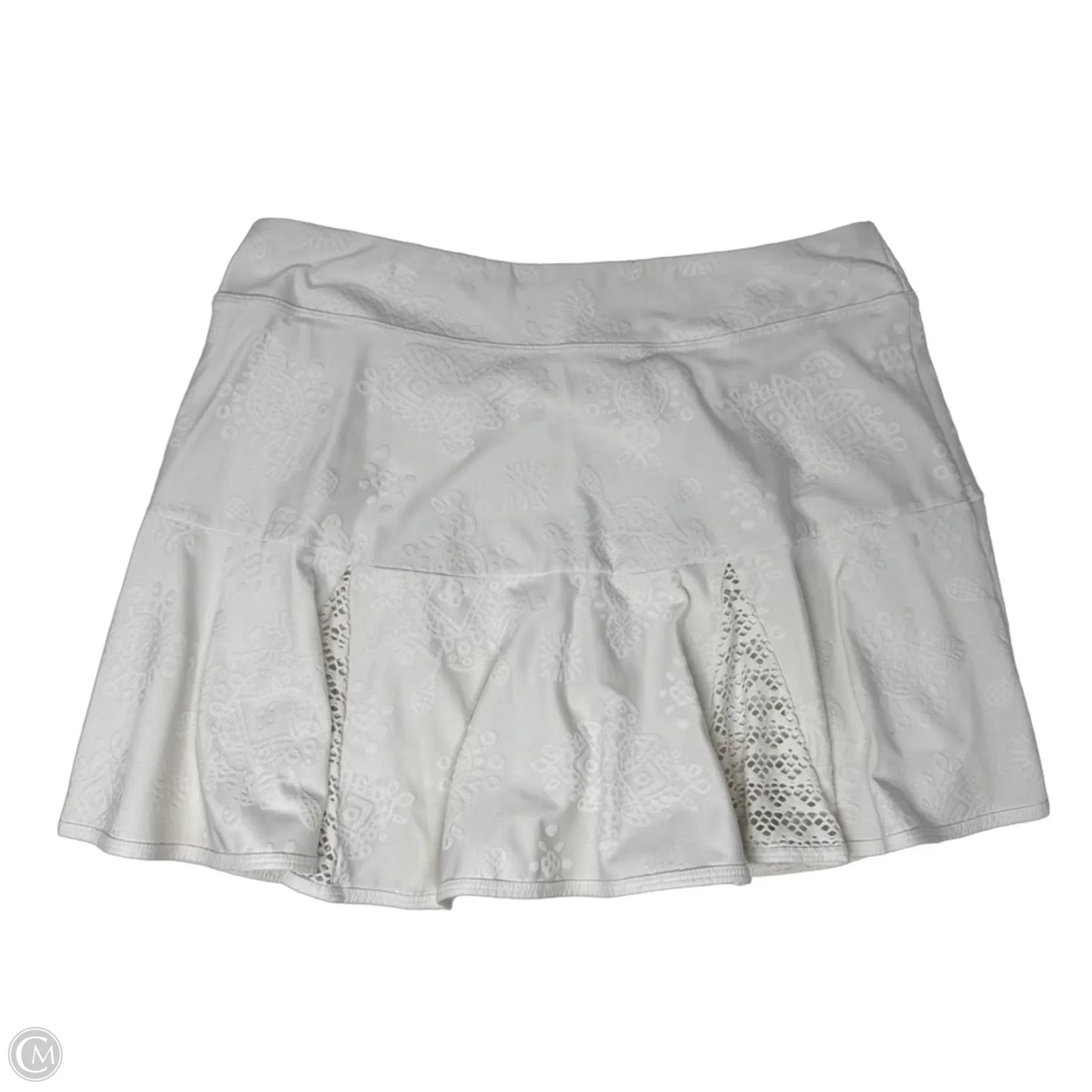 Coquina Tennis Skort Designer By Luxletic Lilly Pulitzer In Resort White Nylon Tennis Money Knit Jacquard, Size: M