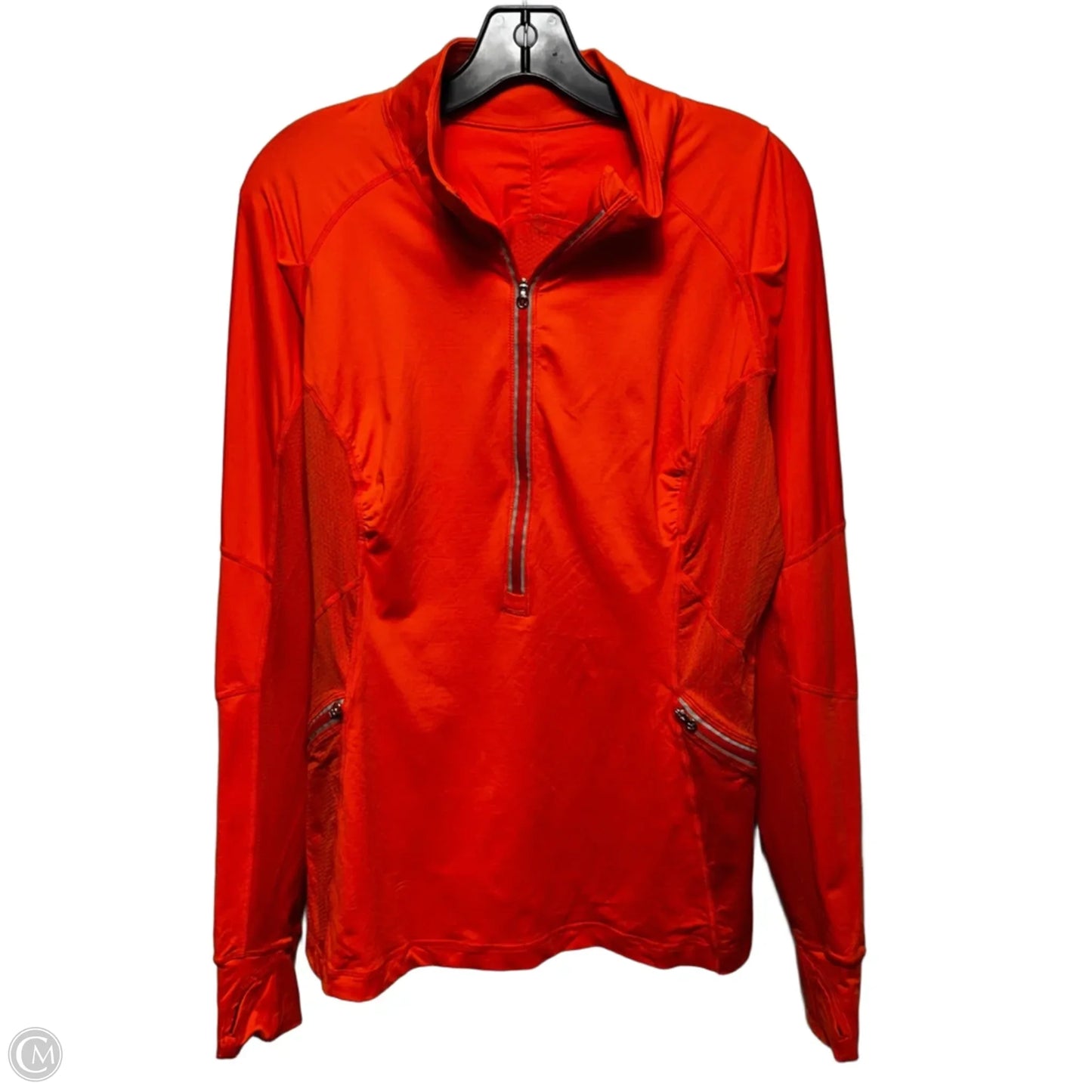 Athletic Top Long Sleeve Collar By Lululemon In Orange, Size: M (estimated)