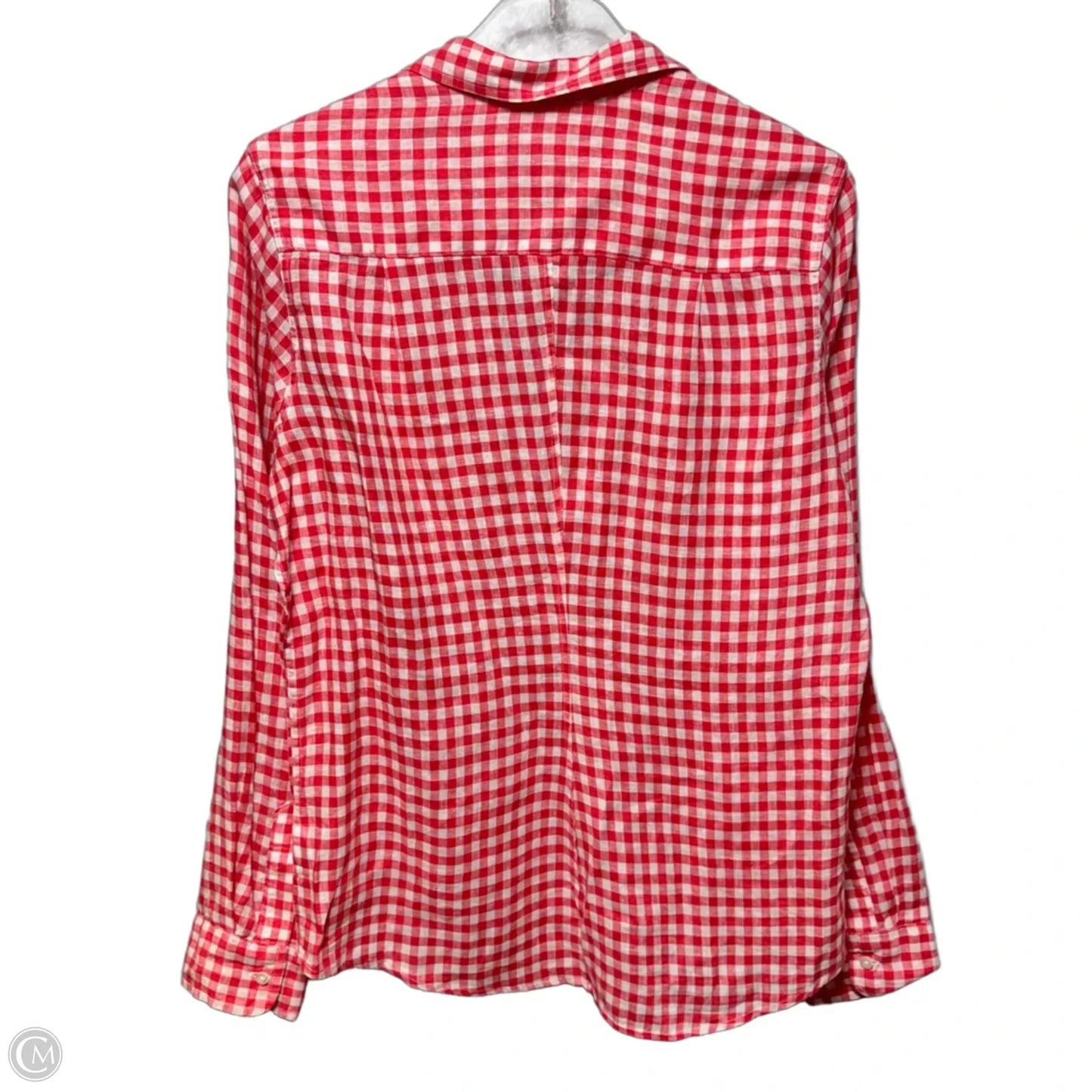 Barry Linen Top Long Sleeve By Frank And Eileen In Checkered Pattern, Size: L