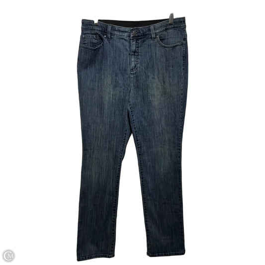 Slimming Jeans Straight By Chicos In Blue Denim, Size: 10