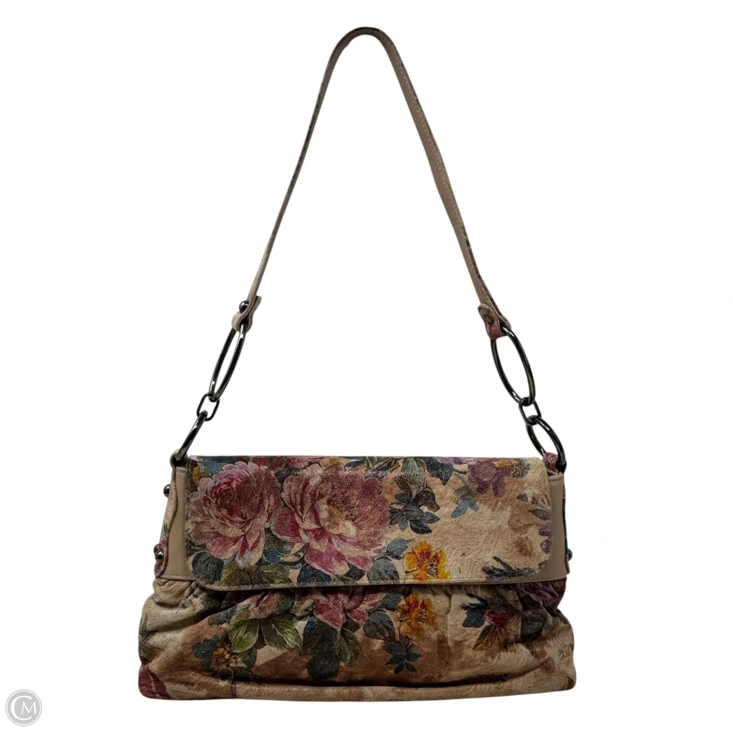 Vintage Metallic Suede Shoulder Handbag Designer By Stuart Weitzman, Size: Small