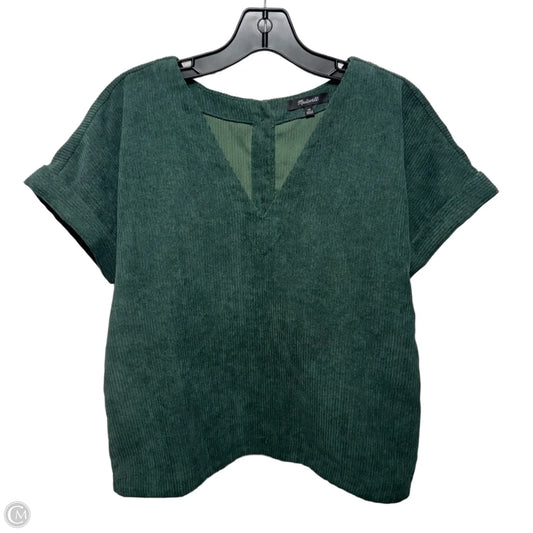 Corduroy Top Short Sleeve By Madewell In Green, Size: Xs