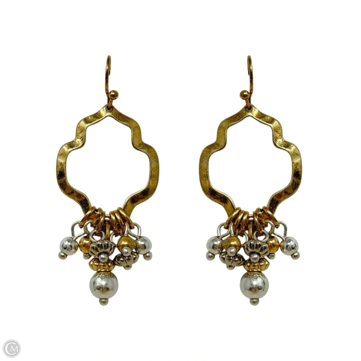 Two Tone Dangling Beads Earrings