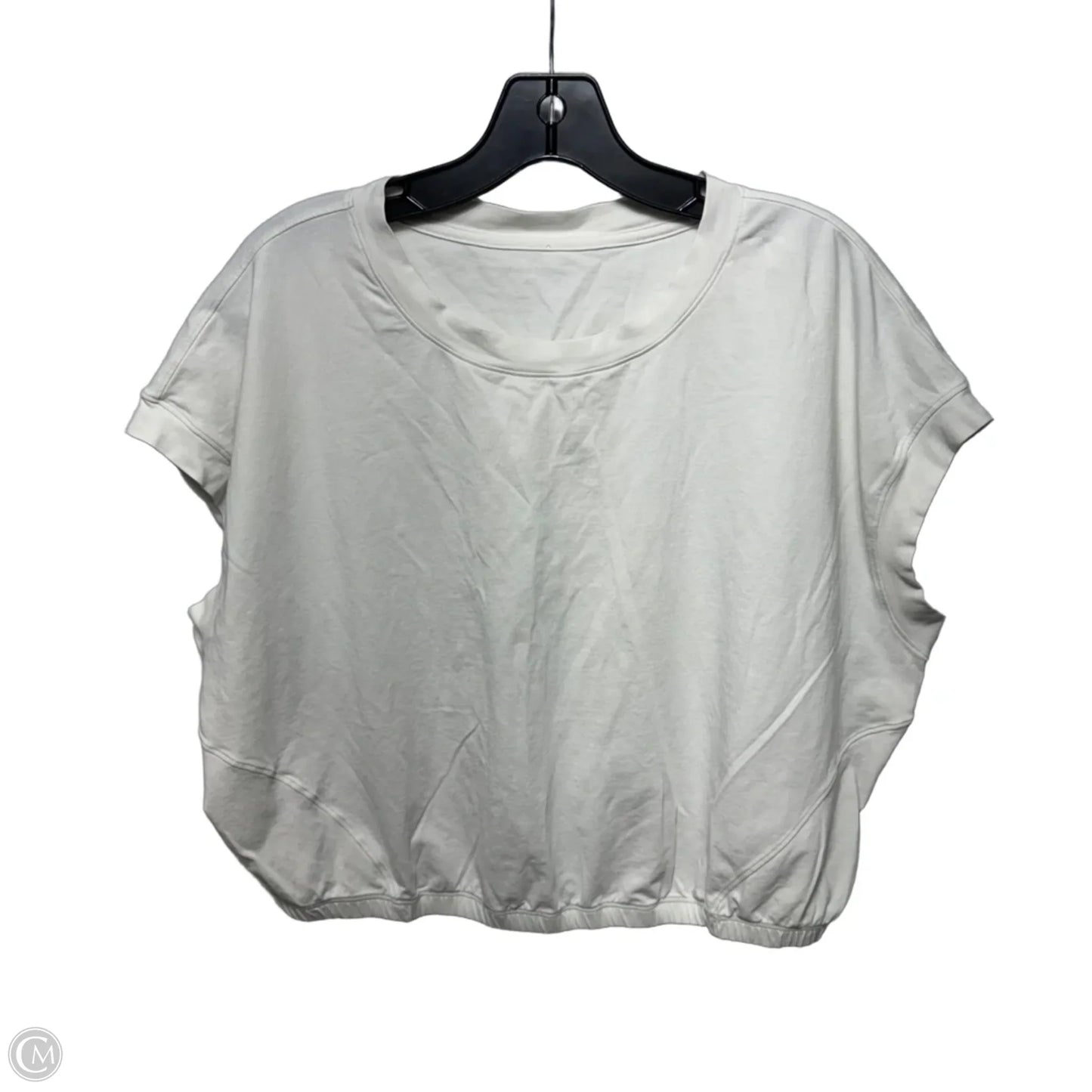 Wide-Sleeve Gathered Hem T-Shirt By Lululemon In Cream, Size: M/L ESTIMATED