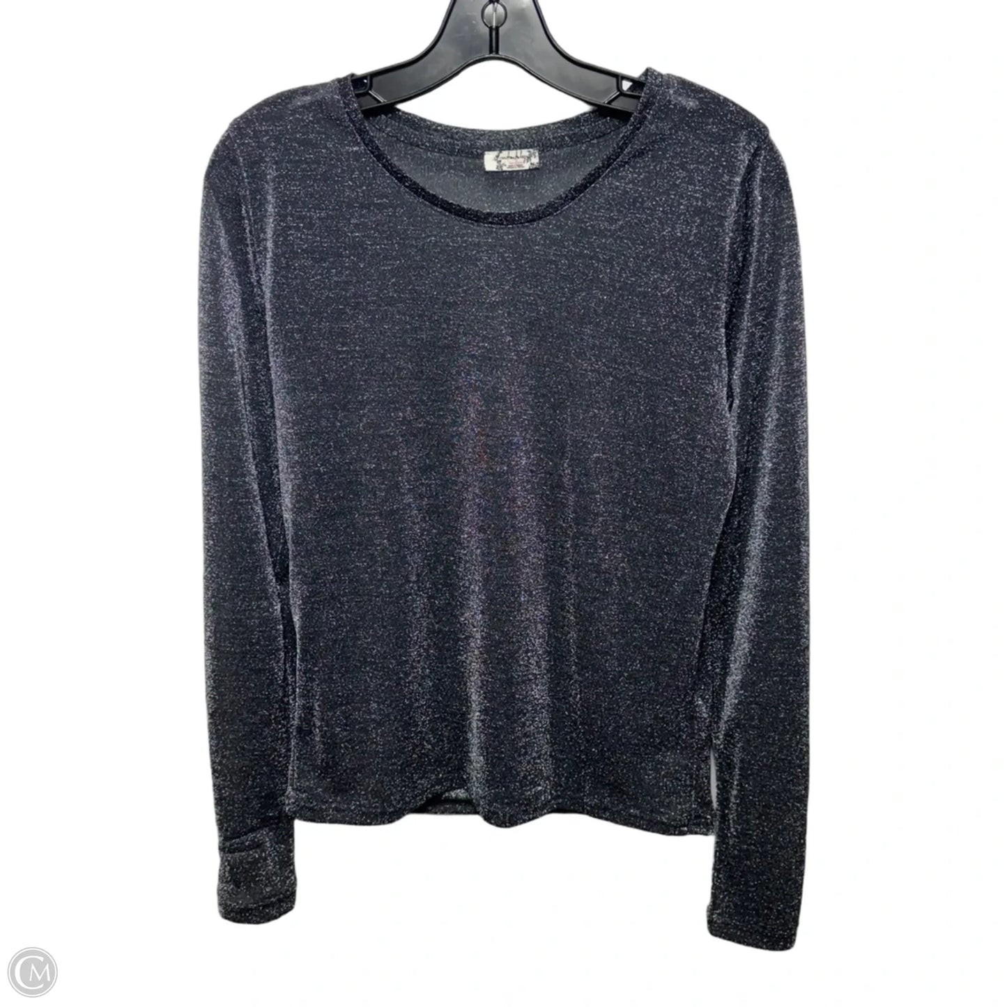 Top Long Sleeve By Intimately Free People In Black & Silver, Size: L